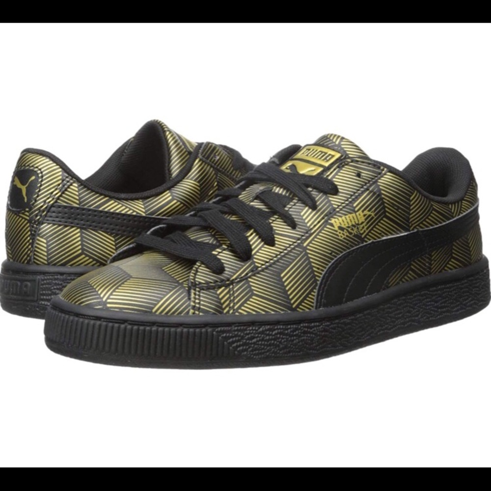 NEW Puma Basket Classic Metal Sneaker Gold 7.5